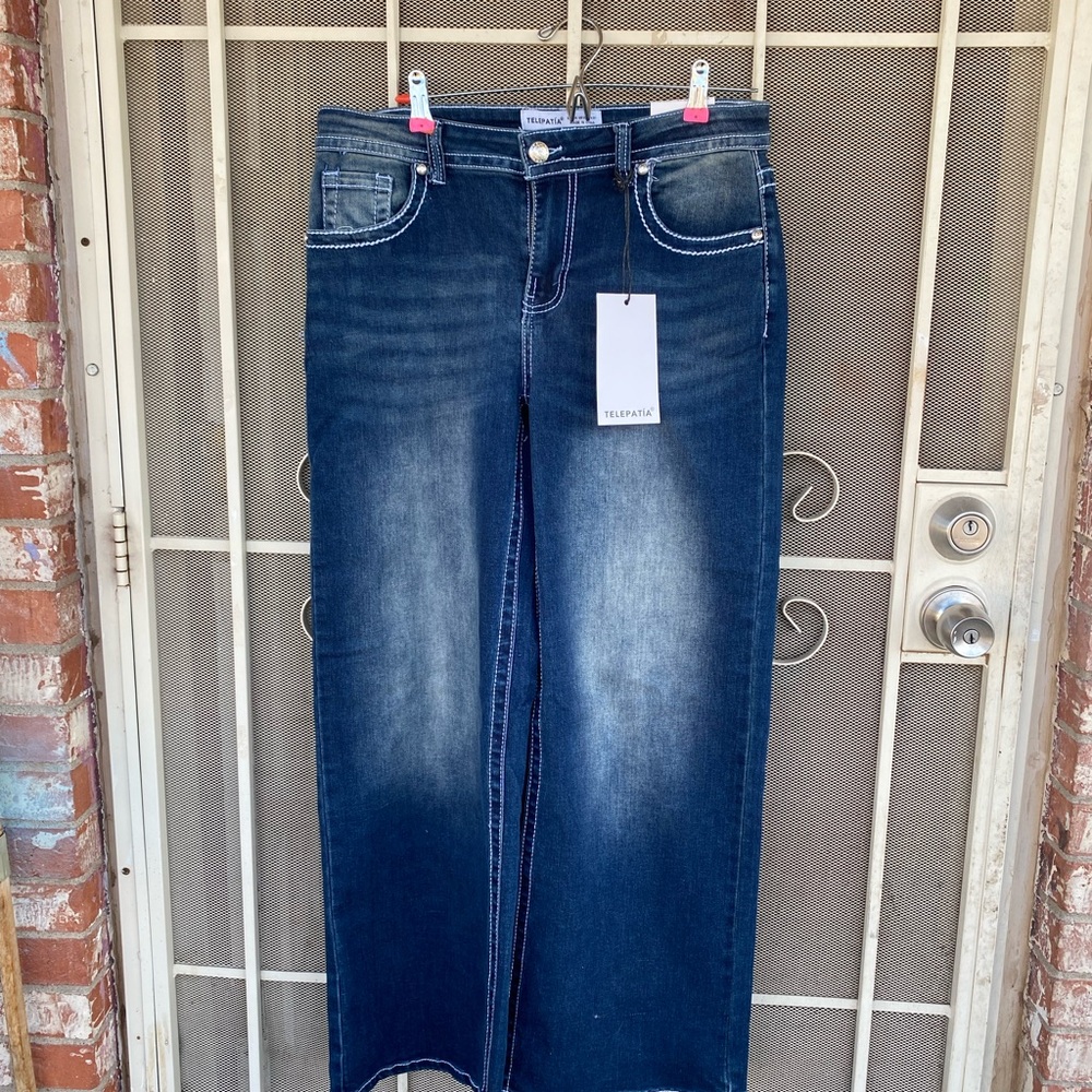 Telepatia Dark Blue Flare Jeans